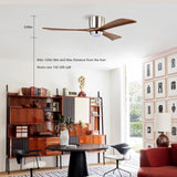 52" Ceiling Fan with Lights Remote Control,Quiet DC Motor 3 Wood Blade Ceiling Fans 6 Speed 25445381