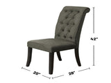 Set of 2 Upholstered Fabric Side Chairs in Antique Black and Gray B016P156581