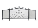 Onyx 3-Panel Iron Fireplace Screen 54" x 31.5", Black Finish N775P386819B