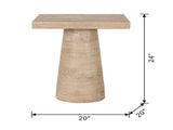 20x20x24" Cream Square Side Table with Pedestal Base W2078P160671