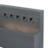 11.8x30.7x23.6" Decorative Gray Fountain with Rectangle Design, with Light and Pump, for Indoor and W2078138950
