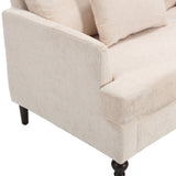 COOLMORE Mid Century Modern chenille Fabric Loveseat sofa, 2-Seat Upholstered Loveseat Sofa Modern W395P151895