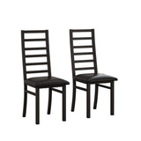Metal Dining Chairs Set of 2, Steel Legs and PU Leather Seats, High Back Armless Dining Chairs, for W757P232710