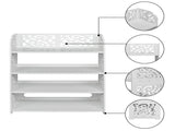 Wood-plastic Board Four Tiers Carved Shoe Rack White B 31111273