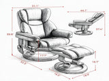 10 Point Massage Recliner Swivel Armchair with Footrest Brown 01260468