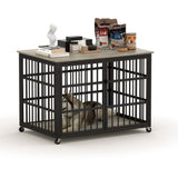 Furniture style dog crate wrought iron frame door with side openings, Grey, 43.3''W x 29.9''D x W1162119832