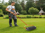 18in Lawn Aerator, Heavy Duty Rolling Aerator Lawn Tool, Manual Lawn Aerator Yard Aerator 56700104