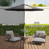 10FT Patio Umbrella, Outdoor Table Umbrella with Push Button Tilt and Crank, UV Protection W1859P195943