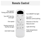 52 Inch Indoor Ceiling Fan With 3 Color Dimmable 5 ABS Blades Remote Control Reversible DC Motor W882P294923