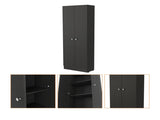 Buxton Rectangle 2-Door Storage Tall Cabinet Black Wengue B06280486
