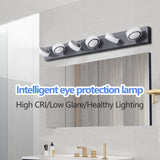 (Same as W1340110595/L2010) LED Modern Black 6-Light Vanity Lights Fixtures Over Mirror Bath Wall W1340P206812