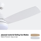 Smart 48 in. integrated LED Balck Ceiling Fan with Remote Contorl and Plywood Blades W1367P182811
