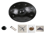 10 Notes Black Solid Color Handpan Drum Steel Percussion Instrument 72096824