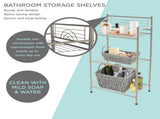 3 Shelves Tiered Bathroom Storage Rack in Satin Nickel 22984454