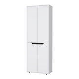 FM FURNITURE Keyser Multistorage Kitchen Pantry with 5 Shelves and 4 Doors, White/Black B128P321071