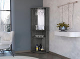Smokey Oak 3-Tier Shelf Bar Cabinet B062P175172