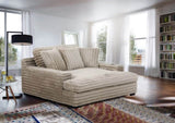 Man Wah Presley Corduroy Chaise Armchair, Latte B2707P311003