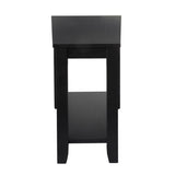 ZNTS Contemporary Black Finish Chairside with Lower Shelf Wedge Shape Wooden Furniture 1pc Side B011P175355