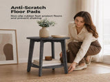 2-Tier Small Round Side Table with Tapered Legs, Curved Transitions for Living Room & Bedroom 45102012