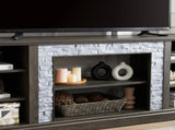 Large TV Stand TV Desk Rack with Faux Stacked Stone Surround,Media Console Table with Large W1758P187680