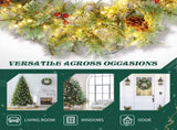 2 Pack 24in Pre-lit Christmas Wreath, Lighted Artificial Xmas Wreath with 100 Warm Lights and 150 22537616