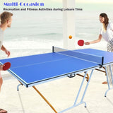 ZNTS 9ft Mid-Size Table Tennis Table Foldable & Portable Ping Pong Table Set for Indoor & Outdoor Games 04440983