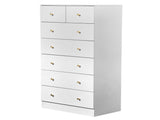 White matte finish particleboard with melamine veneer, 66*40*131cm, 52 drawer cabinet, matte gold 66443216