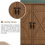 Outdoor Storage Shed with Lockable Door, Wooden Tool Storage Shed with Detachable Shelves and Pitch 62598581