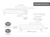 49.6" Wide Upholstered Mini Loveseat with Metal Legs, 2-Seater Small Sofa End of Bed Bench Window W3118P307506