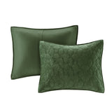 3 Piece Velvet Quilt Set Green Full/Queen B03597556