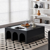 Multifunctional 4-Tier Black Book Shelf & Coffee Table for Living Room Bedroom Dining Room Study W1801137469