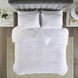 King/Cal King 4 Piece Cotton Seersucker Duvet Cover Set B035129171