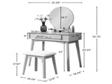 Maly Contemporary Wood Vanity and Stool Set, Pink T2574P164233