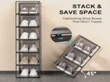 Stackable Shoe Storage Boxes 12 Pack, Clear Plastic Sneaker Containers, Versatile Storage Bins for 17017328