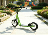 Green Teens Kids Ride-On Scooter Height Adjustable Handlebar, Dual Brakes, Pneumatic Wheels Safe 32811911