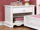 Wooden Nightstand with Bottom Shelf, White B016P251416