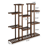 ZNTS 6-Story 11-Seat Indoor And Outdoor Multifunctional Carbonized Wood Plant Stand 62601647