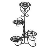 ZNTS 4 Potted Rounded Flower Metal Shelves Plant Pot Stand Decoration for Indoor Outdoor Garden Black 69287047