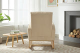 ZNTS Modern Accent Rocking Chair Rocking Chair Solid Wood Legs, adjustable Footrest,Comfy Armchair W2725P254698