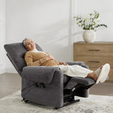 Glenn 30" Power Lift Assist Recliner Arm Chair Steel Gray Chenille B2719P328584