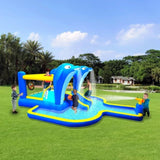 8 in1 Inflatable slide water park trampoline bouncing house outdoor garden with Dolphin sprinkler & 05034806