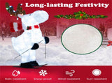 44" Animated Skiing Christmas Reindeer - 98 Cold White LEDs 12 Color String Lights, Red Scarf 51142454