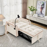 Convertible Sleeper Chair Sofa Adjustable Pull Out Sleeper Chair Multi-Pockets Folding Sofa W2353P206616