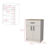 Pantry Cabinet Netal, Kitchen, Ivory / Natural Oak B092P243275