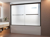 56-60" W x 58" H Framed Double Sliding Shower Door, 1/4" Frosted Ultra-Clear Tempered Glass T5595P476205