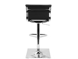 Masters Contemporary Adjustable Barstool with Swivel in Black Faux Leather by LumiSource B202P222338