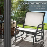 2PCS Outdoor Glider Chair-Cream White 08146344