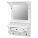 Floating Makeup Vanity with Big Mirror, Wall-Mounted Storage Vanity with Drawers, Pockets & Hooks, N844P292485A