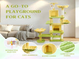71 inch flower cat tree with large condo removable flower cushion and hammock yellow 83749076