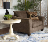 Camero Cafe Fabric 2-Piece Living Room Set, Accent Chair and Ottoman, Brown T2574P195447